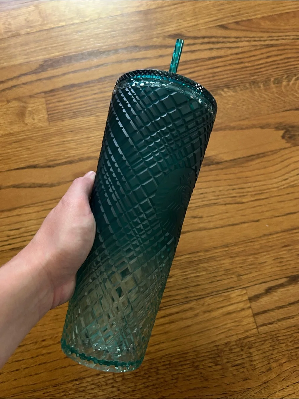 STARBUCKS Sparkling Sea Glass Cold Cup with Straw